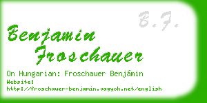 benjamin froschauer business card